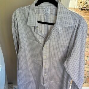 Brooks Brothers Regent Non-Iron Blue and White Plaid Shirt